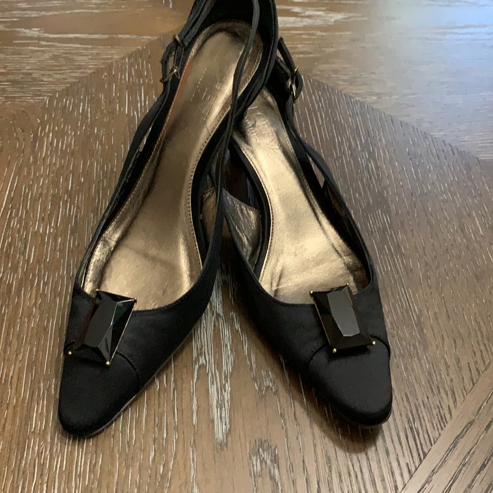 J. Crew Collection cloth jewel pointed sling back pump heel Size 6